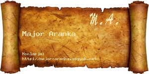 Major Aranka névjegykártya