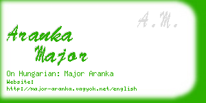 aranka major business card